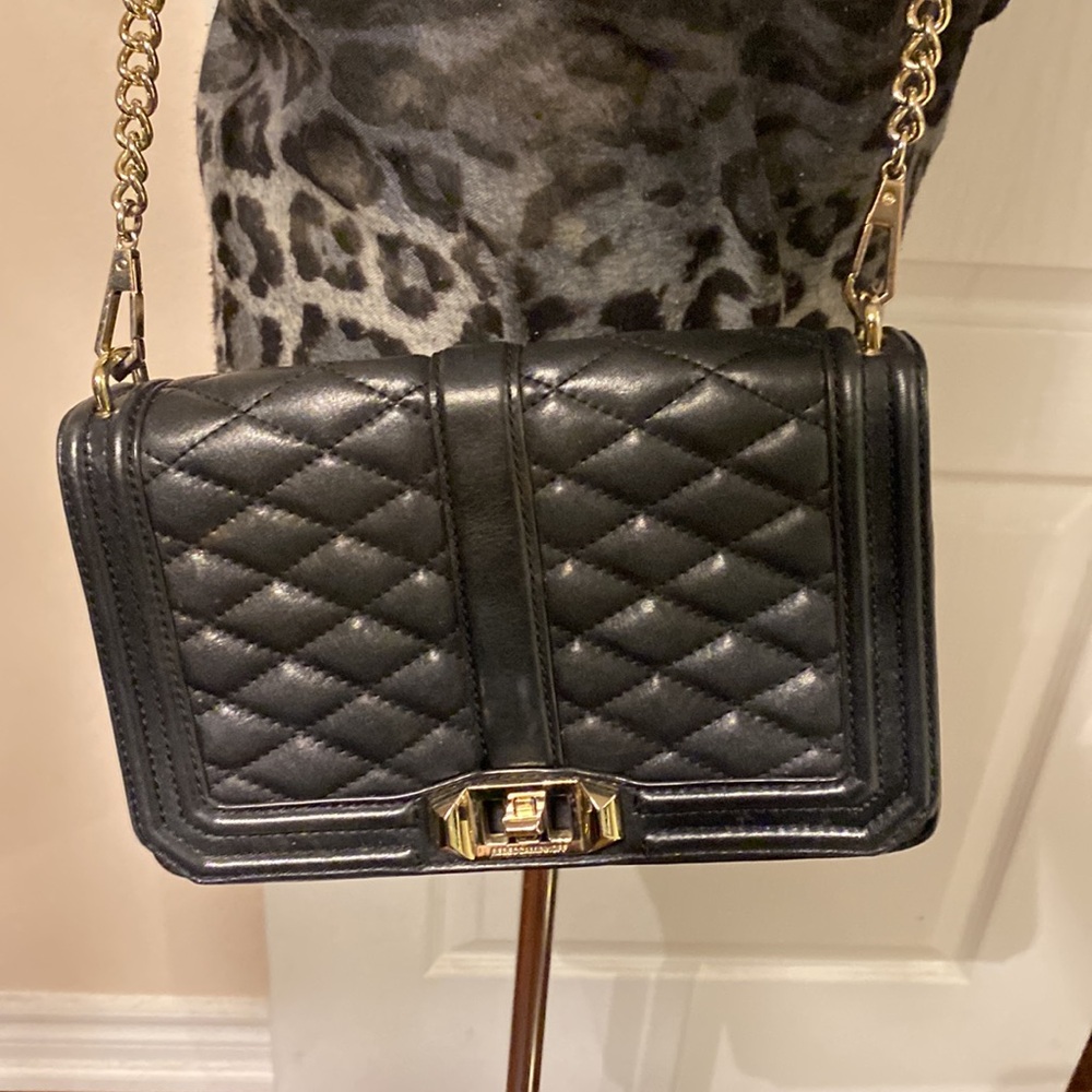 Elegant Rebecca minkoff Black crossbody Quilted Chain Bag - Picture 3 of 8